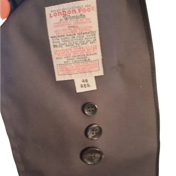 London Fog Mens Trench coat,  Size 46 regular Long Gray - Picture 14 of 15